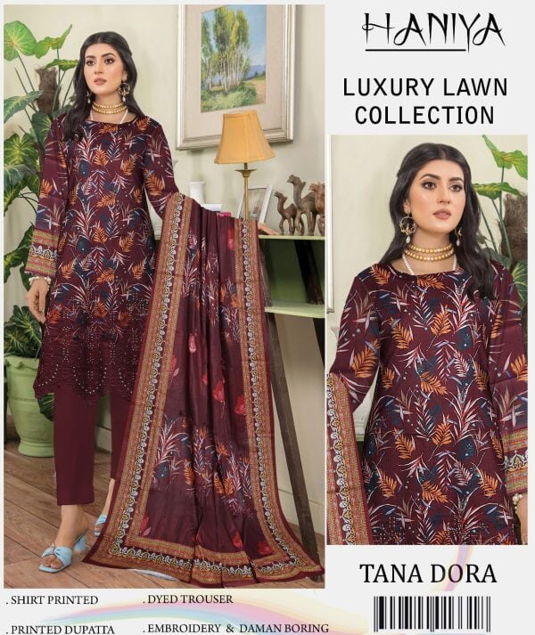 ✨ Haniya ✨ 3 Piece Digital Printed Doriya Shirt Pakzon