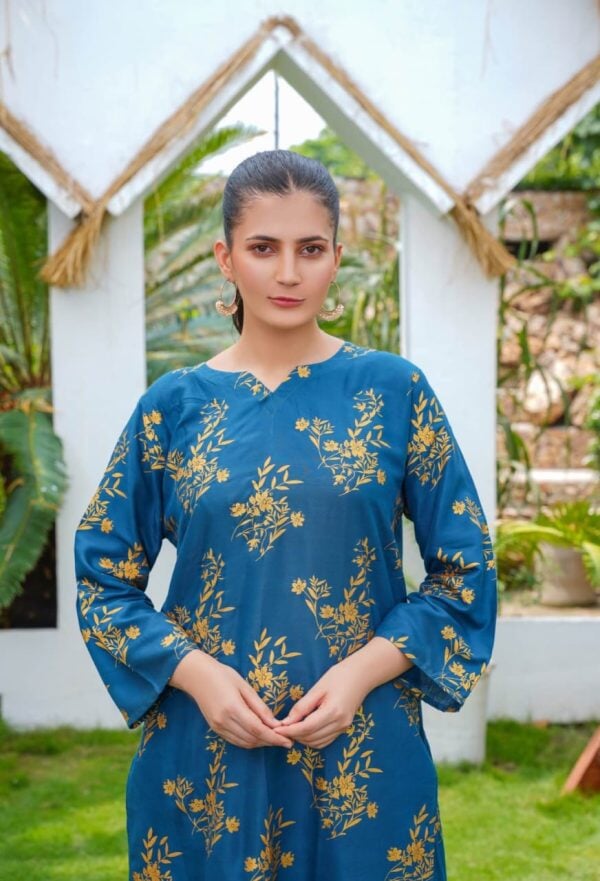 Daffodil Print 2pc Dress | Shirt And Trouser For Girls & Womens Pakzon 