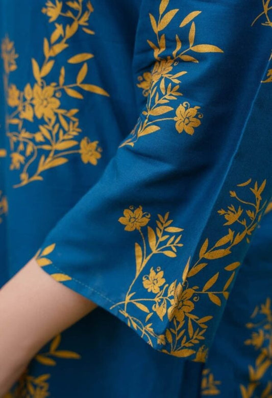 Daffodil Print 2pc Dress | Shirt And Trouser For Girls & Womens Pakzon 
