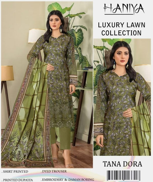 ✨ Haniya ✨ 3 Piece Digital Printed Doriya Shirt Pakzon 