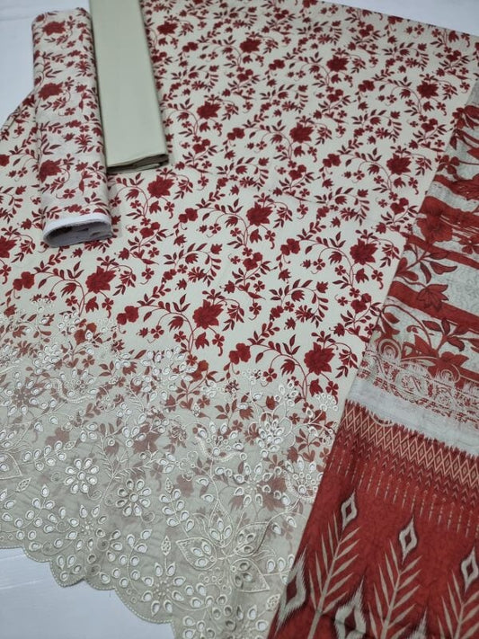 ✨ Haniya ✨ 3 Piece Digital Printed Doriya Shirt Pakzon 