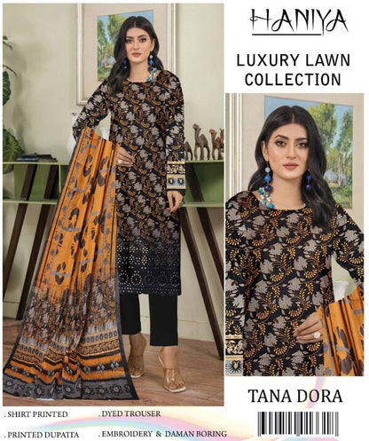 ✨ Haniya ✨ 3 Piece Digital Printed Doriya Shirt Pakzon 